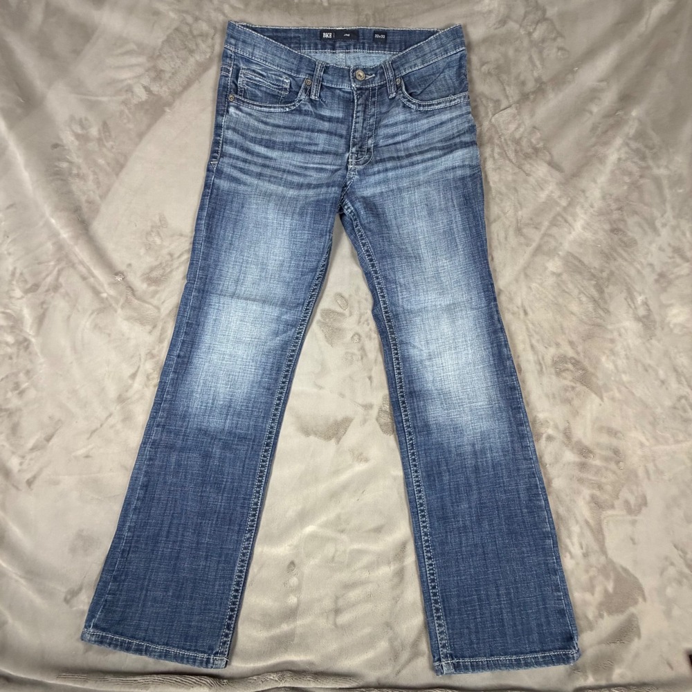 BKE Jake Straight Leg Jeans Mens 32x32 Medium Wash Stretch Blue Denim